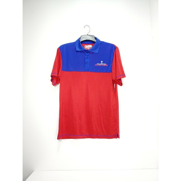 Authentic MLB Philadelphia Phillies Polo Shirt Lightweight red white - Picture 3 of 5